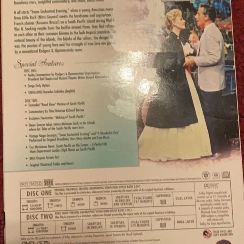 South Pacific('58): Collector's Ed, 2006, 2-Disc DVD,‎ Mitzi Gaynor BRAND NEW!